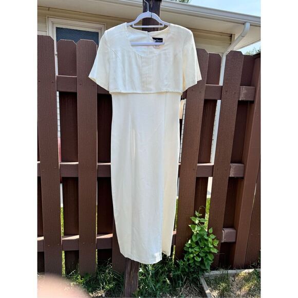 Vintage Sears dress BNWT size 7/8 Be Smart long satiny creamy - Picture 6 of 16